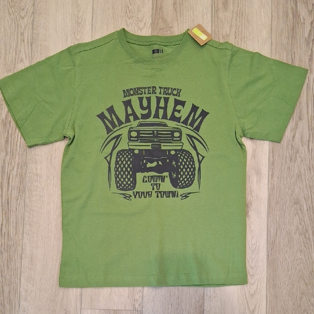 Crazy 8 Lime Green Monster Truck Mayhem Tee